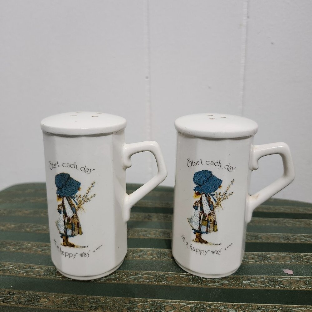 Vintage 1970's Holly Hobbie Salt & Pepper Shakers
